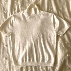 White Cropped Turtleneck